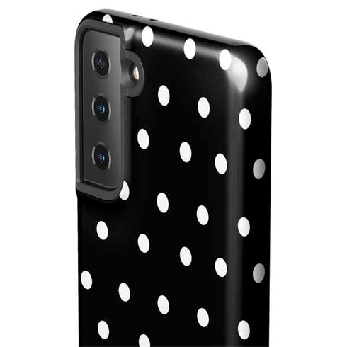 Black and White Polka Dots Galaxy S21 Plus 5G Pro Case