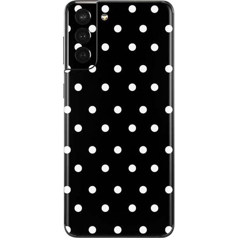 Black and White Polka Dots Galaxy S21 Plus 5G Skin