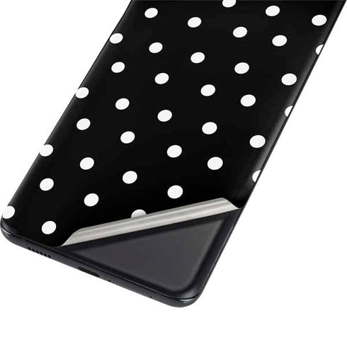 Black and White Polka Dots Galaxy S21 Plus 5G Skin
