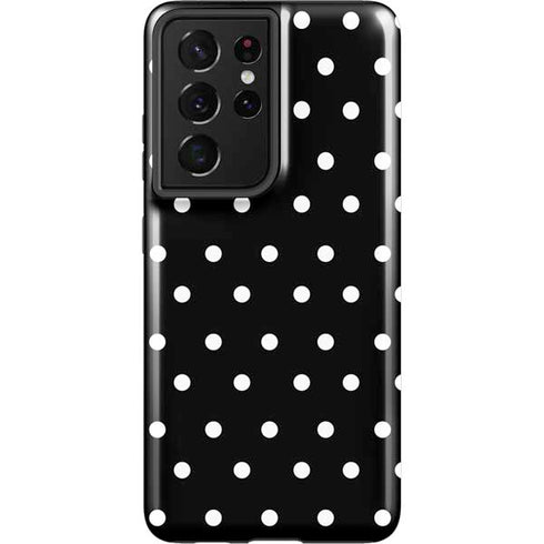 Black and White Polka Dots Galaxy S21 Ultra 5G Pro Case