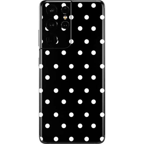 Black and White Polka Dots Galaxy S21 Ultra 5G Skin