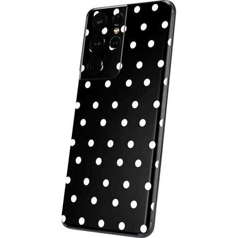 Black and White Polka Dots Galaxy S21 Ultra 5G Skin