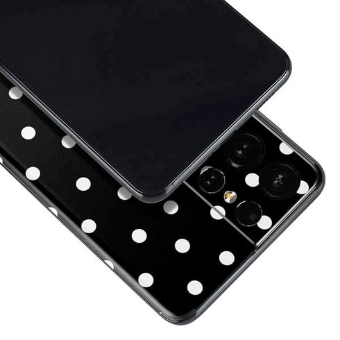 Black and White Polka Dots Galaxy S21 Ultra 5G Skin
