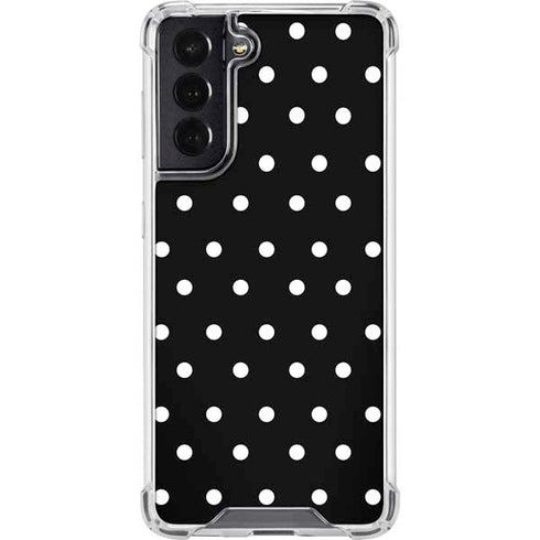 Black and White Polka Dots Galaxy S22 Clear Case