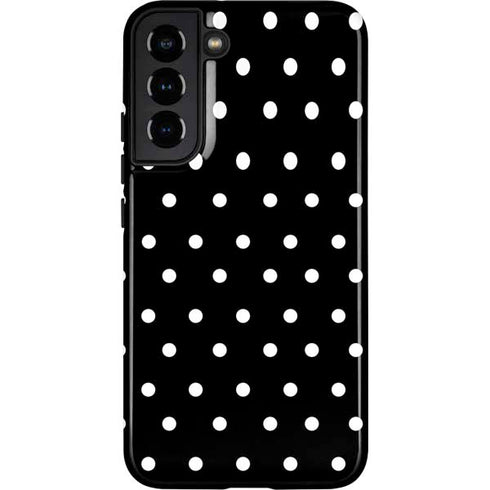 Black and White Polka Dots Galaxy S22 Plus Pro Case