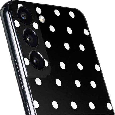 Black and White Polka Dots Galaxy S22 Plus Skin