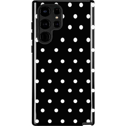 Black and White Polka Dots Galaxy S22 Ultra Pro Case