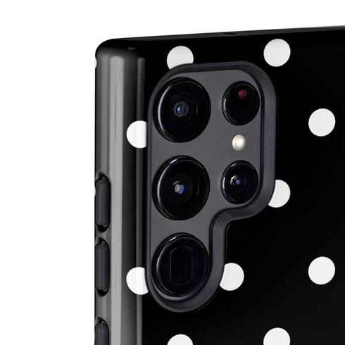 Black and White Polka Dots Galaxy S22 Ultra Pro Case