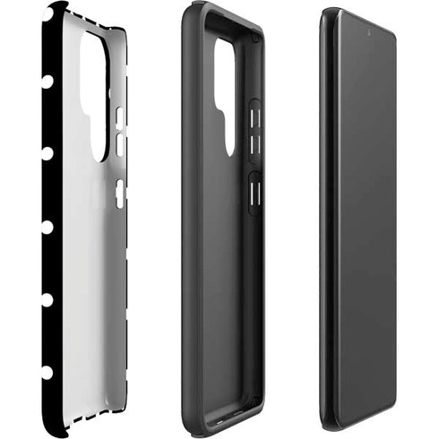 Black and White Polka Dots Galaxy S22 Ultra Pro Case
