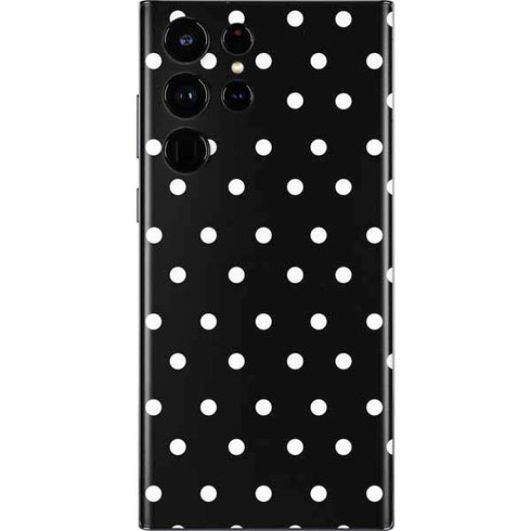 Black and White Polka Dots Galaxy S22 Ultra Skin
