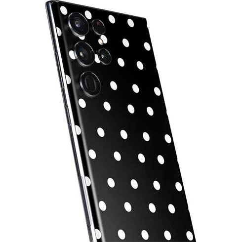 Black and White Polka Dots Galaxy S22 Ultra Skin