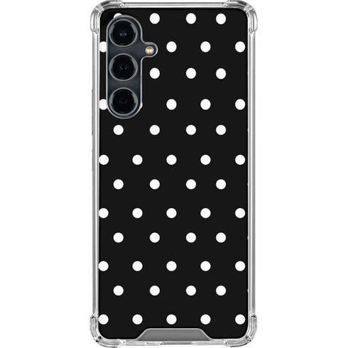 Black and White Polka Dots Galaxy S23 FE Clear Case
