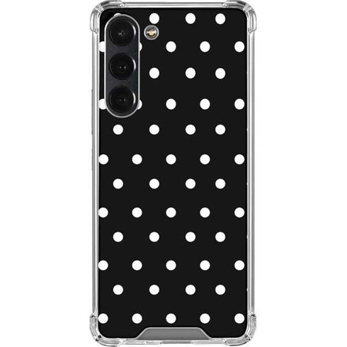 Black and White Polka Dots Galaxy S23 Plus Clear Case