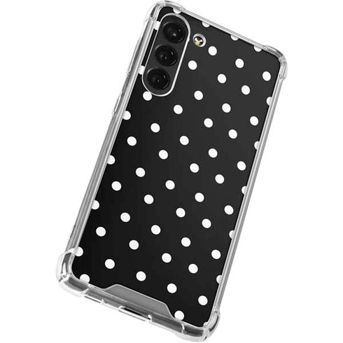 Black and White Polka Dots Galaxy S23 Plus Clear Case