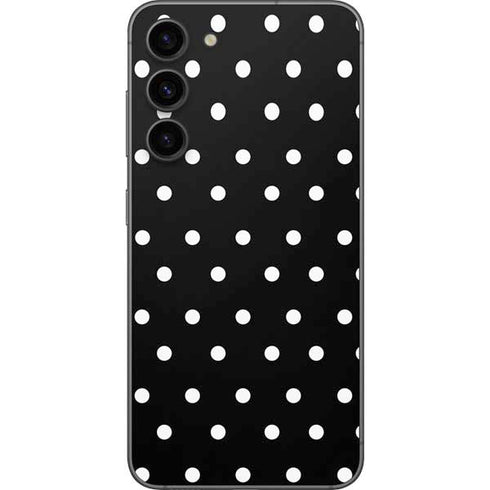 Black and White Polka Dots Galaxy S23 Plus Skin