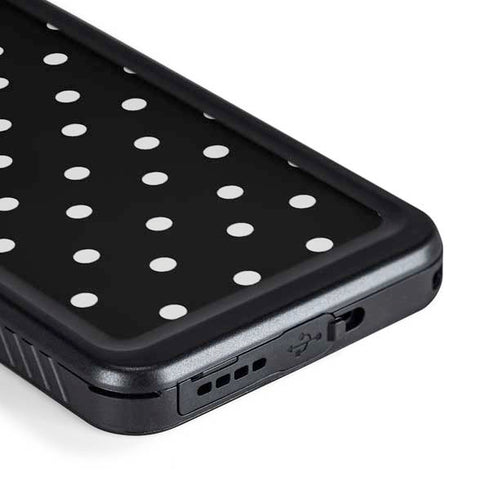 Black and White Polka Dots Galaxy S23 Plus Waterproof Case