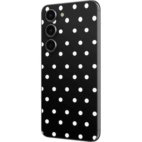 Black and White Polka Dots Galaxy S23 Skin