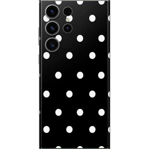 Black and White Polka Dots Galaxy S23 Ultra Skin