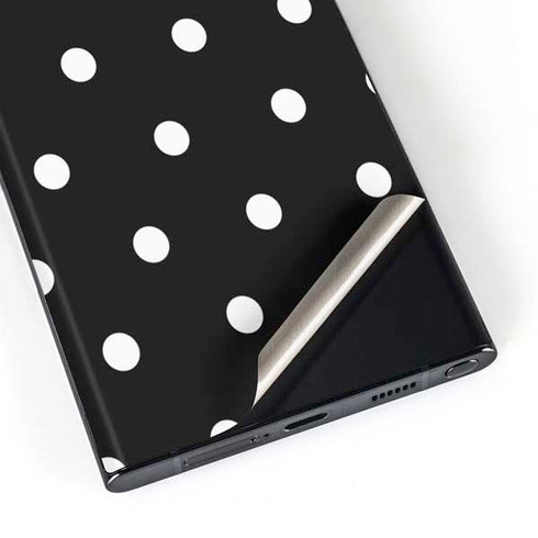 Black and White Polka Dots Galaxy S23 Ultra Skin