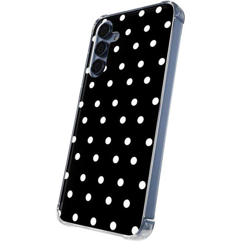 Black and White Polka Dots Galaxy S24 Clear Case
