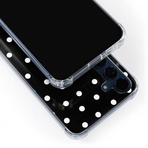 Black and White Polka Dots Galaxy S24 Clear Case
