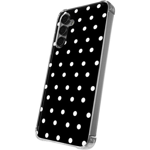 Black and White Polka Dots Galaxy S24 Plus Clear Case