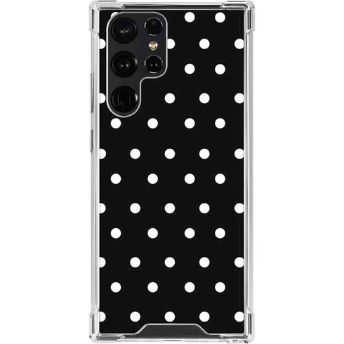 Black and White Polka Dots Galaxy S24 Ultra Clear Case