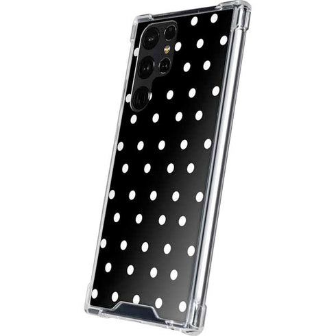 Black and White Polka Dots Galaxy S24 Ultra Clear Case