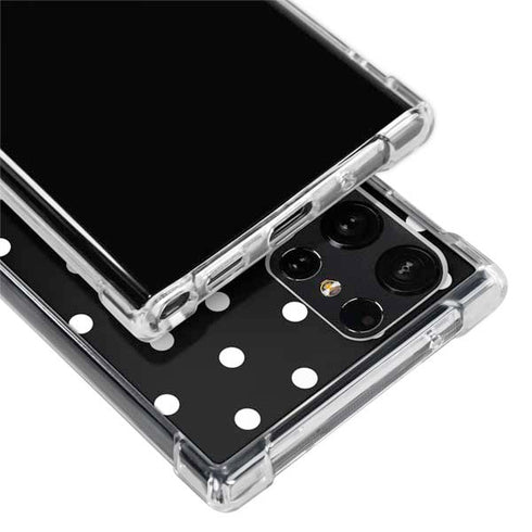 Black and White Polka Dots Galaxy S24 Ultra Clear Case