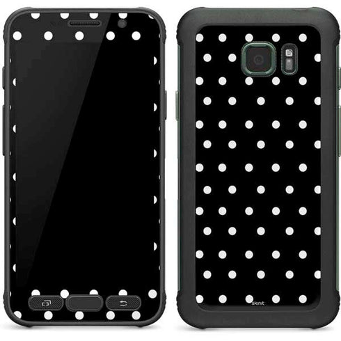 Black and White Polka Dots Galaxy S7 Active Skin