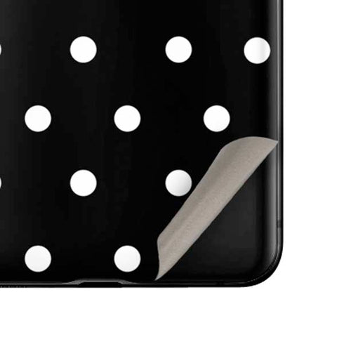 Black and White Polka Dots Galaxy Z Flip Skin