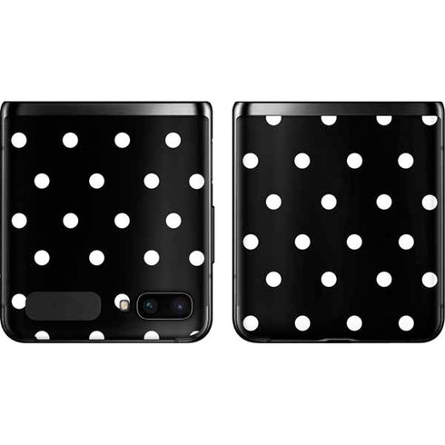 Black and White Polka Dots Galaxy Z Flip Skin