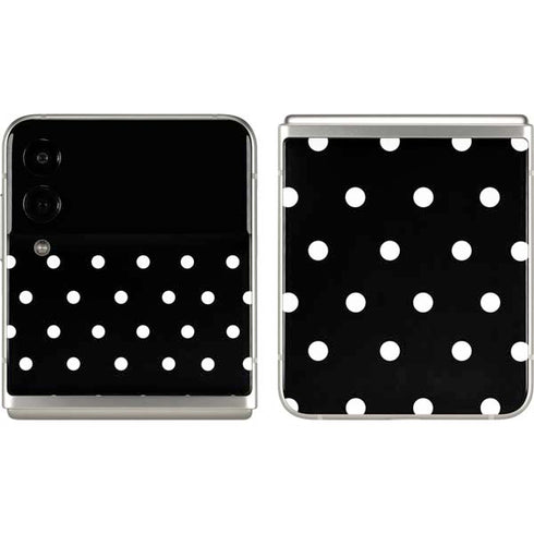 Black and White Polka Dots Galaxy Z Flip3 5G Skin