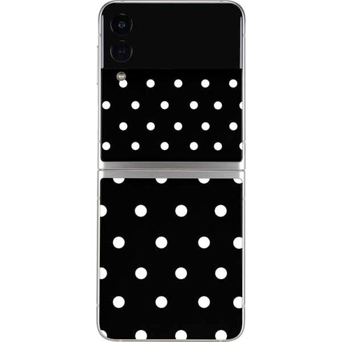 Black and White Polka Dots Galaxy Z Flip3 5G Skin