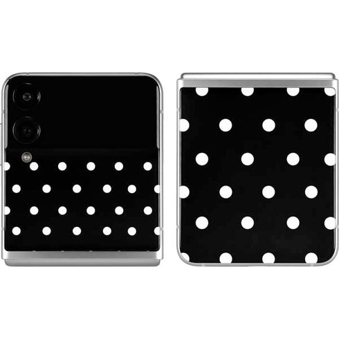 Black and White Polka Dots Galaxy Z Flip4 5G Skin