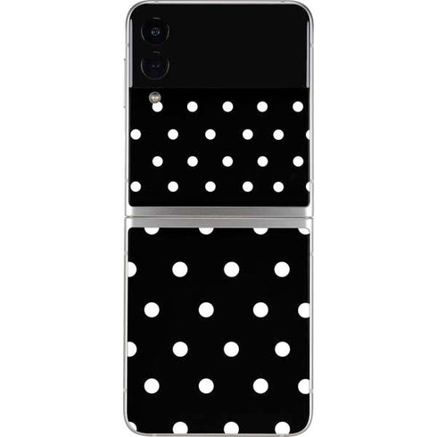 Black and White Polka Dots Galaxy Z Flip4 5G Skin