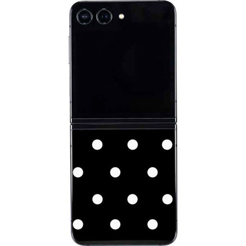 Black and White Polka Dots Galaxy Z Flip5 5G Skin