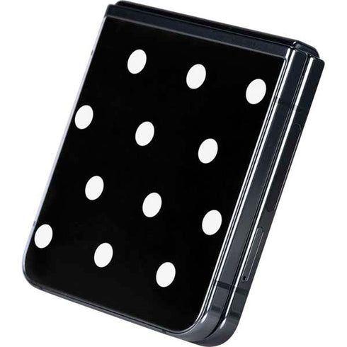 Black and White Polka Dots Galaxy Z Flip5 5G Skin