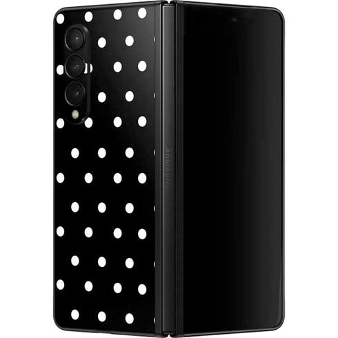 Black and White Polka Dots Galaxy Z Fold3 5G Skin