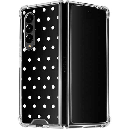Black and White Polka Dots Galaxy Z Fold4 5G Clear Case