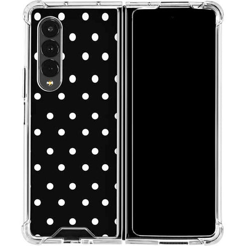 Black and White Polka Dots Galaxy Z Fold4 5G Clear Case