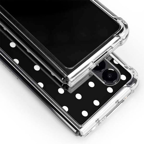 Black and White Polka Dots Galaxy Z Fold4 5G Clear Case
