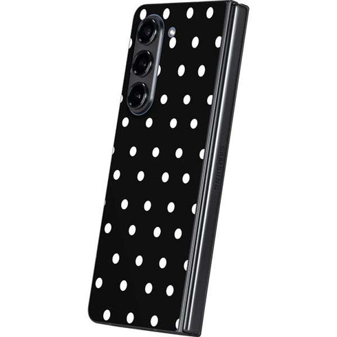 Black and White Polka Dots Galaxy Z Fold5 5G Skin