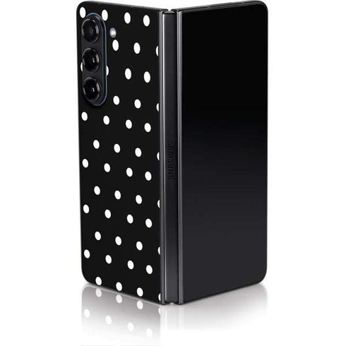 Black and White Polka Dots Galaxy Z Fold5 5G Skin
