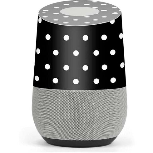 Black and White Polka Dots Google Home Skin
