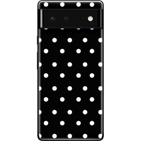 Black and White Polka Dots Google Pixel 6 Skin