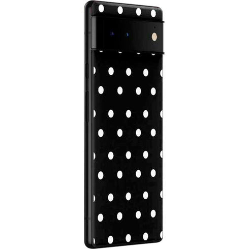 Black and White Polka Dots Google Pixel 6 Skin