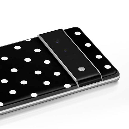 Black and White Polka Dots Google Pixel 6 Skin