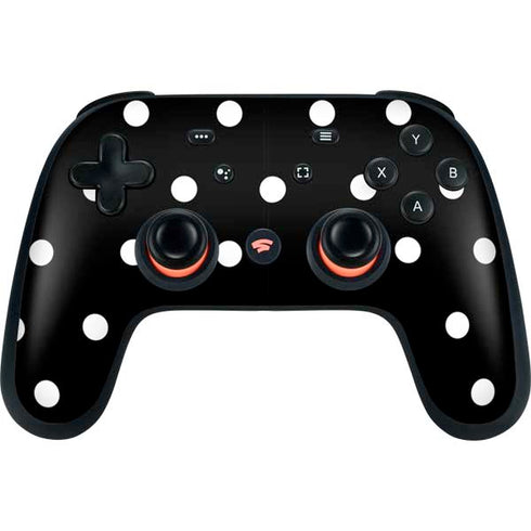 Black and White Polka Dots Google Stadia Controller Skin