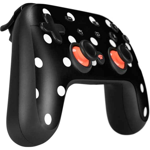 Black and White Polka Dots Google Stadia Controller Skin